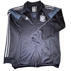 Men’s Adidas 👟 Black and White Zip Up Tracksuit Sweater Top🧣- M